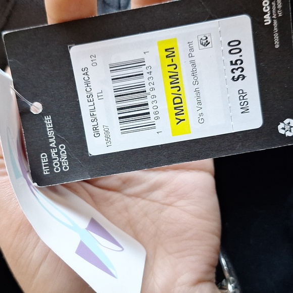 Nwt Under Armour Girls Gray Softball Cropped Pant Size Medium - Picture 6 of 6